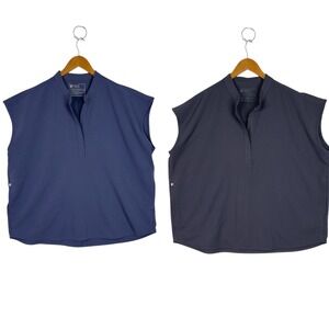 FIGS Rafaela Scrub Top Set 2 Womens XL Blue Gray Technical Collection Oversized